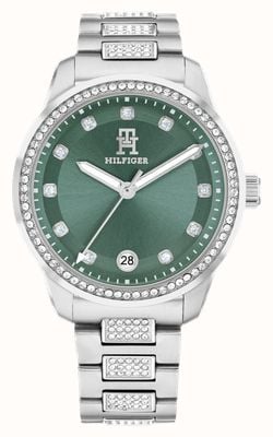 Tommy Hilfiger TH85 Crystal (36mm) Green Dial / Stainless Steel Bracelet 1782759