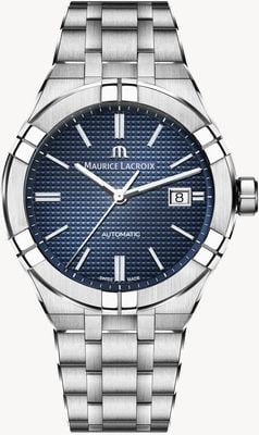 Maurice Lacroix Aikon Automatic (42mm) Blue Clous de Paris Dial / Stainless Steel AI6008-SS002-430-1