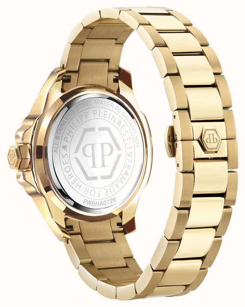 Philipp Plein PLEIN MAJESTY Quartz (44mm) Gold Sunray Dial / Gold PVD Stainless Steel Bracelet PWBHA0726 - alternate view 3