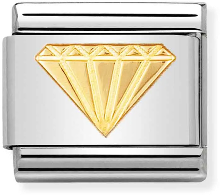Nomination Classic Diamond 18ct Gold & Steel Charm 030115/03