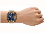 Diesel Mega Chief Slim Gold Plated Bracelet Blue Dial DZ4736 - alternate view 4