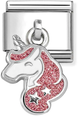Nomination Classic Pink Glitter Unicorn Steel Charm 331805/20