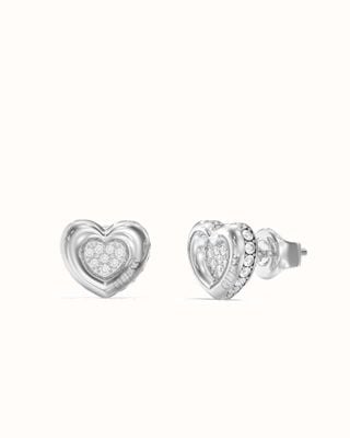Guess Guess Womens L.O.V.E. 10mm Heart Pave Studs UBE05466RH