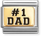 Nomination Classic #1 Dad 18ct Gold & Steel Charm 030166/39