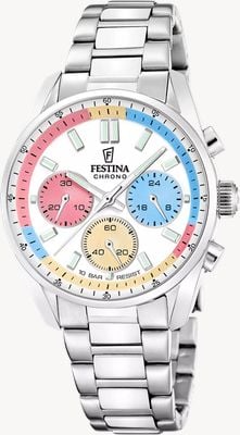 Festina Boyfriend Quartz Chronograph (37.5mm) Multi-Coloured Dial / Stainless Steel Bracelet F20753/6