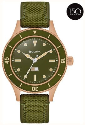 Bulova MIL-Ships Bronze - 150th Anniversary Special Edition (41mm) Army Green Dial / Green Textile Strap 98A324