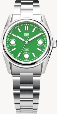 HTD Tennis Sport Erba Automatic (37mm) Green 'Score' Dial / Stainless Steel Bracelet Watch T23S01_E