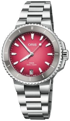 ORIS Aquis Date "Taste of Summer" Automatic (36.5mm) Pink Dial / Stainless Steel Bracelet 01 733 7792 4158-07 8 19 05P