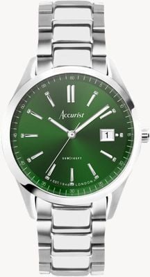 Accurist Men's Everyday (36mm) Green Sunray Dial / Stainless Steel Bracelet 74007