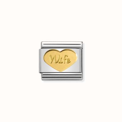 Nomination Composable Classic SYMBOLS And Steel And 18k Gold Wife Heart 030162/42