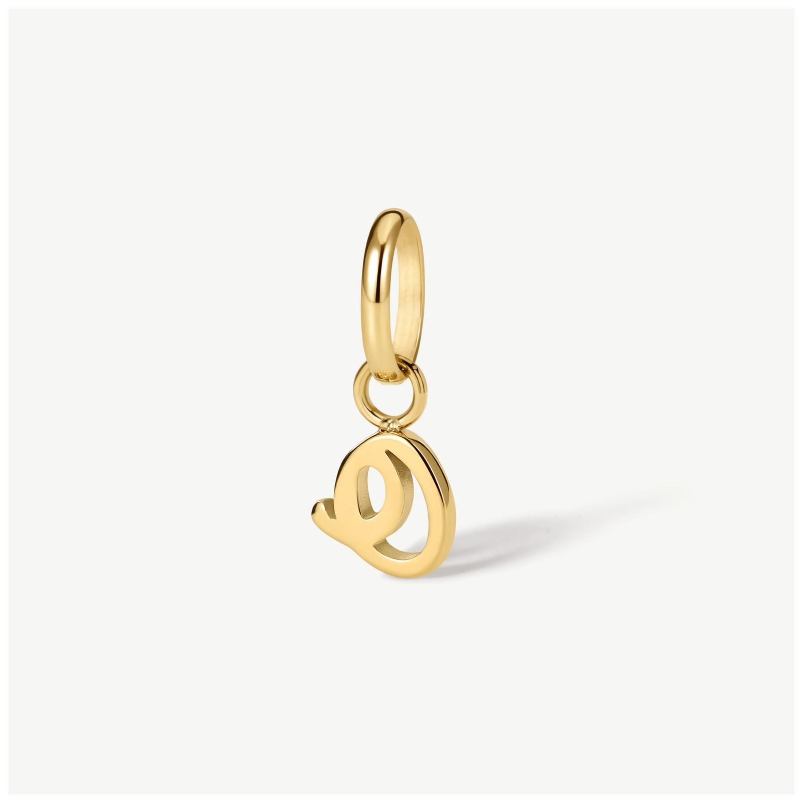 D.LOUISE CH-39-15 Gold Tone Mini Italic Initial Charm - O Jewellery