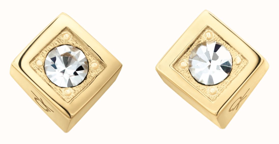 Calvin Klein Ladies Gold-Tone Stainless Steel Stud Earrings 35000981 - alternate view 3