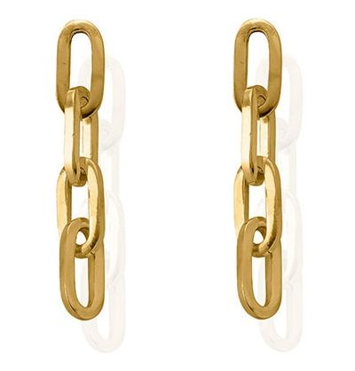 ChloBo CC-G-ER-5-S1 Mini Four Link Gold-Plated Earrings Jewellery