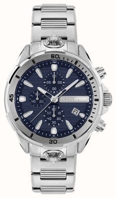 Plein Sport IMPACT Chronograph (46mm) Blue Dial / Stainless Steel Bracelet PSBEA0524