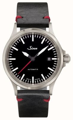 Sinn 556 I RS | Black Vintage Style Leather with Red Stitch Watch 556.0106 BLACK VINTAGE LEATHER RED STITCH