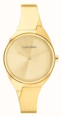 Calvin Klein Women's | Gold Dial | Gold Half Bangle Bracelet 25200235
