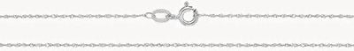 Treasure House 9k White Gold Singarope Chain 16" CH216W/16
