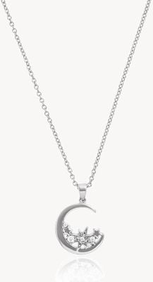 Olivia Burton Celestial Cluster Moon Necklace Silver OBJCLN34