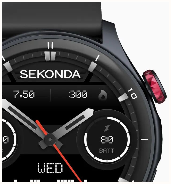 Sekonda Active Pro GPS Smartwatch (47mm) Digital Display / Black Silicone Strap 30239 - alternate view 2