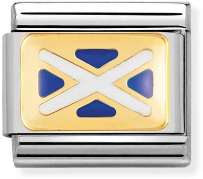 Nomination Classic Scotland Flag Enamel 18ct Gold & Steel Charm 030234/07