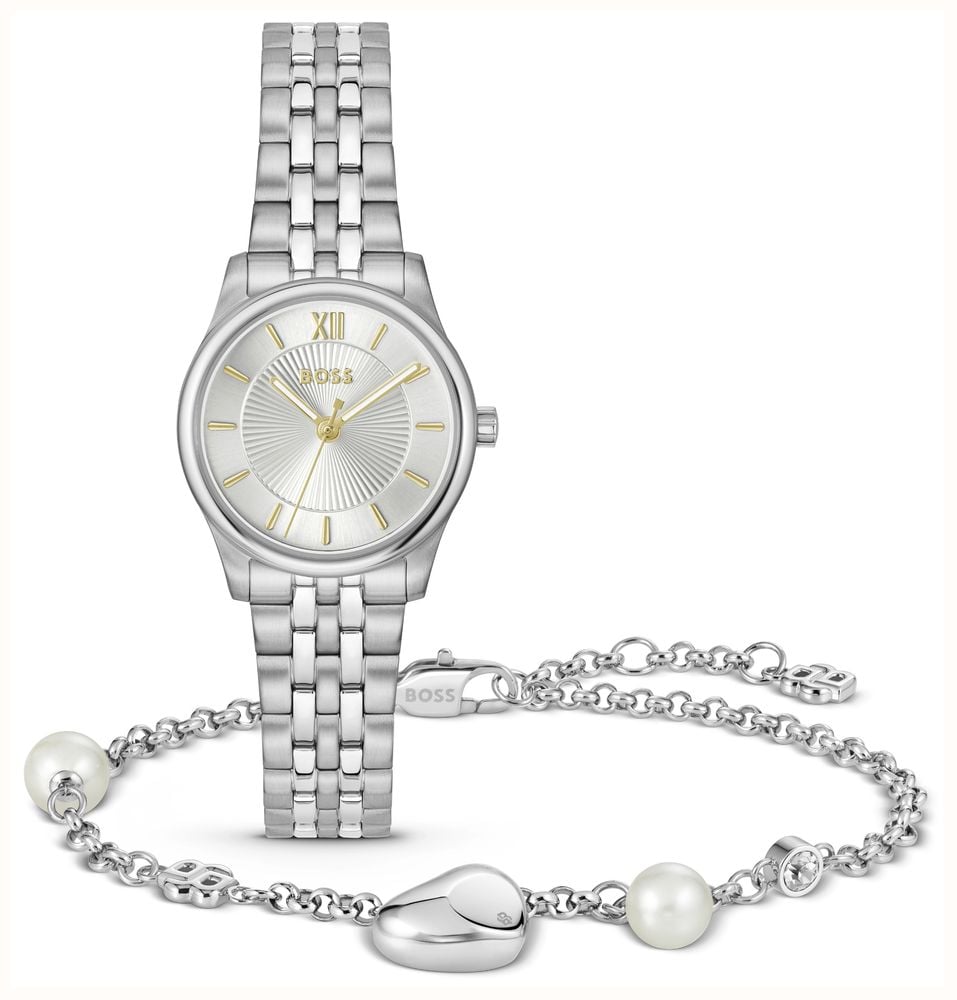 BOSS Graceful Mina Stainless Steel Silver Dial Watch And Bracelet Gift Set 1570210 - alternate view 3