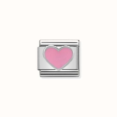 Nomination CLASSIC COMPOSABLE Pink Enamel Heart Stainless Steel Sterling Silver 330605/030