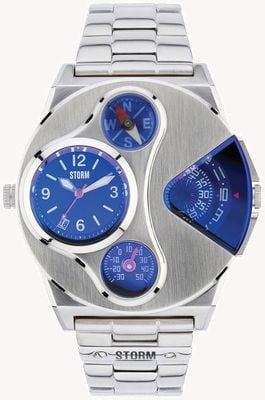 STORM V2 Navigator Lazer Blue Dual Time Stainless Steel Watch 47246/B