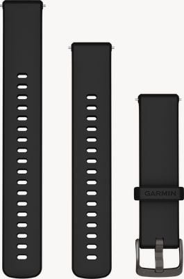 Garmin Quick Release Bands (18mm) Black Silicone with Slate Hardware - Strap Only 010-13406-02