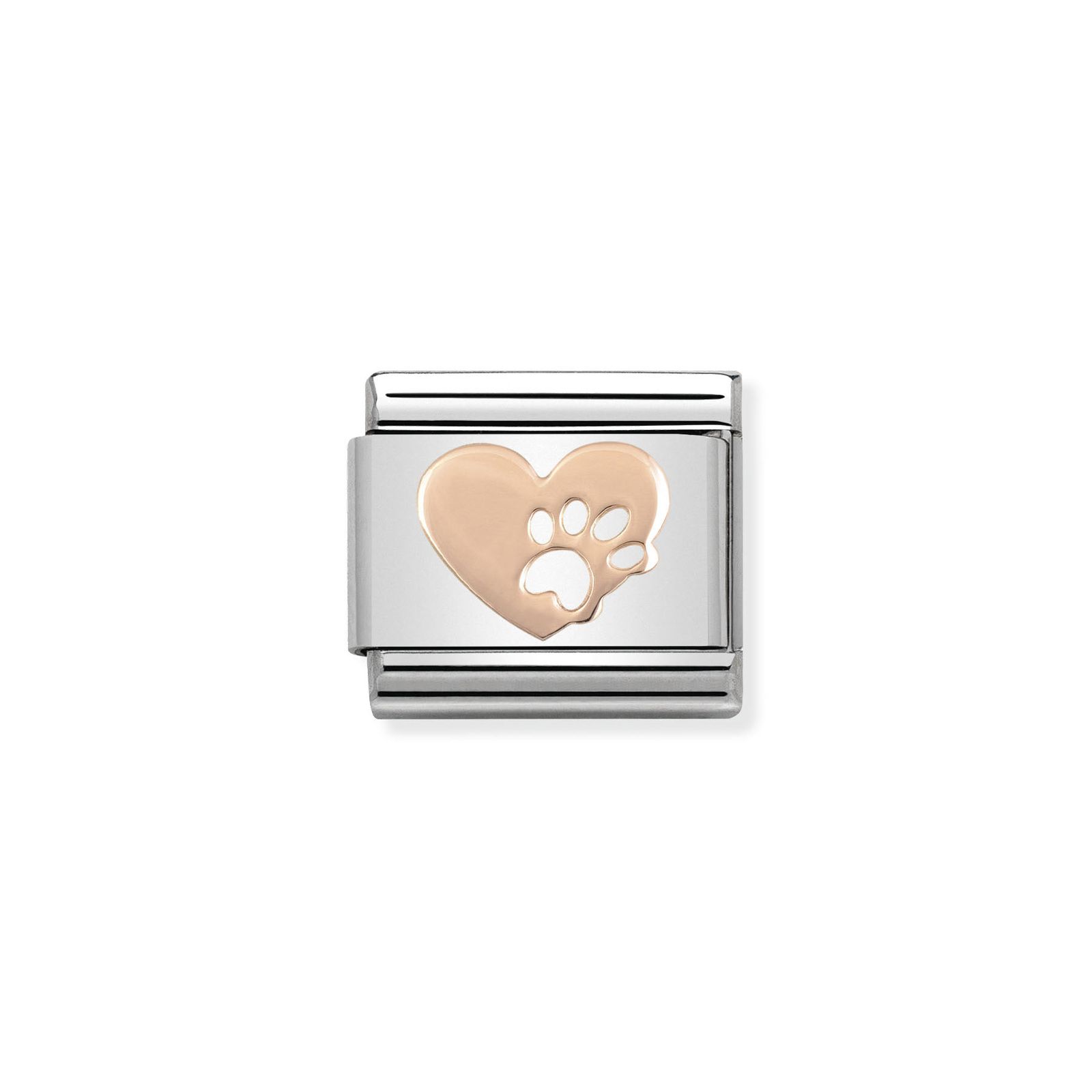 Nomination 430104/12 Classic Footprint Heart Steel Charm Jewellery