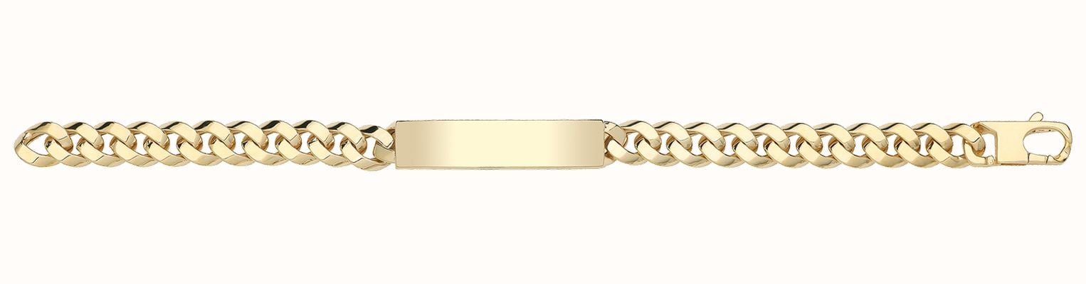 James Moore TH 9ct Yellow Gold Hollow ID Bracelet BR683ID