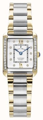 Jacques Du Manoir Emily Two-Hand Crystal (19mm) White Dial / Two-Tone Stainless Steel Bracelet JWL05503