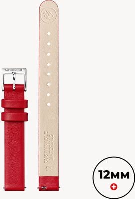 Mondaine Vegan Grape Leather Strap - Red - (12mm) FG311230Q