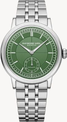 Raymond Weil Millesime Automatic Small-Seconds (39.5mm) Green Dial / Stainless Steel Bracelet 2930-ST-52001