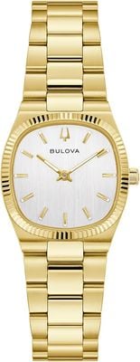 Bulova Super Seville Mini (25mm) Brushed Silver Dial / Gold PVD Stainless Steel Bracelet 97L189