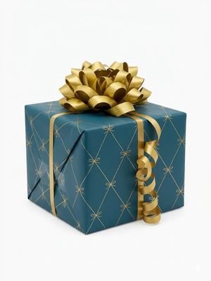 Navy And Gold Bow Style Luxury Gift Wrap J19103
