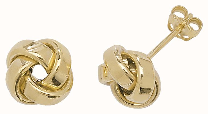 James Moore TH 9CT YEL GOLD KNOT STUD EARRINGS ER530