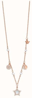 Emporio Armani Women's Rose Gold-Tone Star Pendant Brass Necklace EGS3106221