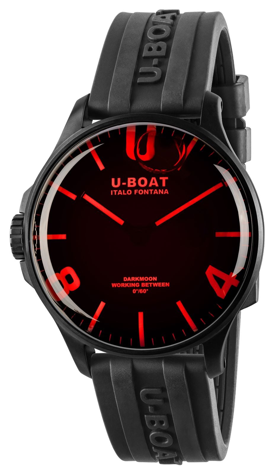 U-Boat 8466/D Darkmoon PVD - Red Glass (46.5mm) Black Dial Watch