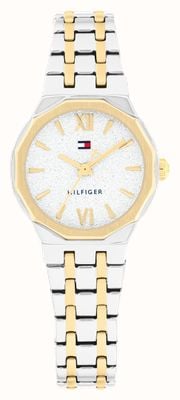 Tommy Hilfiger MACKENZIE Three-Hand Quartz (25mm) Textured White Dial / Two-Tone Stainless Steel Bracelet 1782888