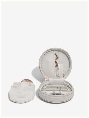 Stackers Fluted Round Travel Jewellery Box Limestone 76831