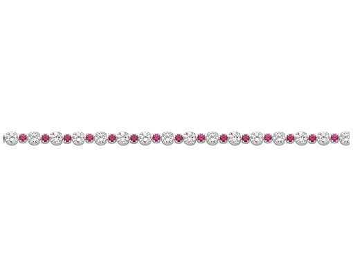 Treasure House G2689RZ Ladies Sterling Silver Red CZ Jewellery