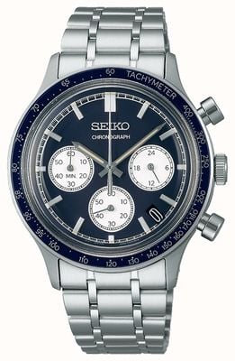 Seiko Racing Sports Chronograph (38.7mm) Navy Blue Dial / Stainless Steel Bracelet SSB477P1