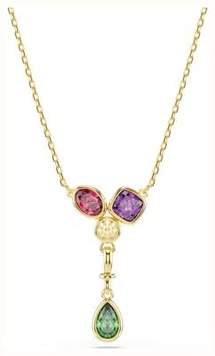 Swarovski Imber Y pendant Mixed cuts, Multicoloured, 18K gold finish 5753261