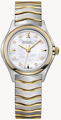 EBEL Wave Lady - 8 Diamonds (30mm) Mother of Pearl Dial / 18K Gold & Stainless Steel 1216197