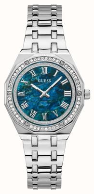 Guess Women's DESIRE (36mm) Blue Mother-of-Pearl Dial / Stainless Steel Bracelet GW0770L1