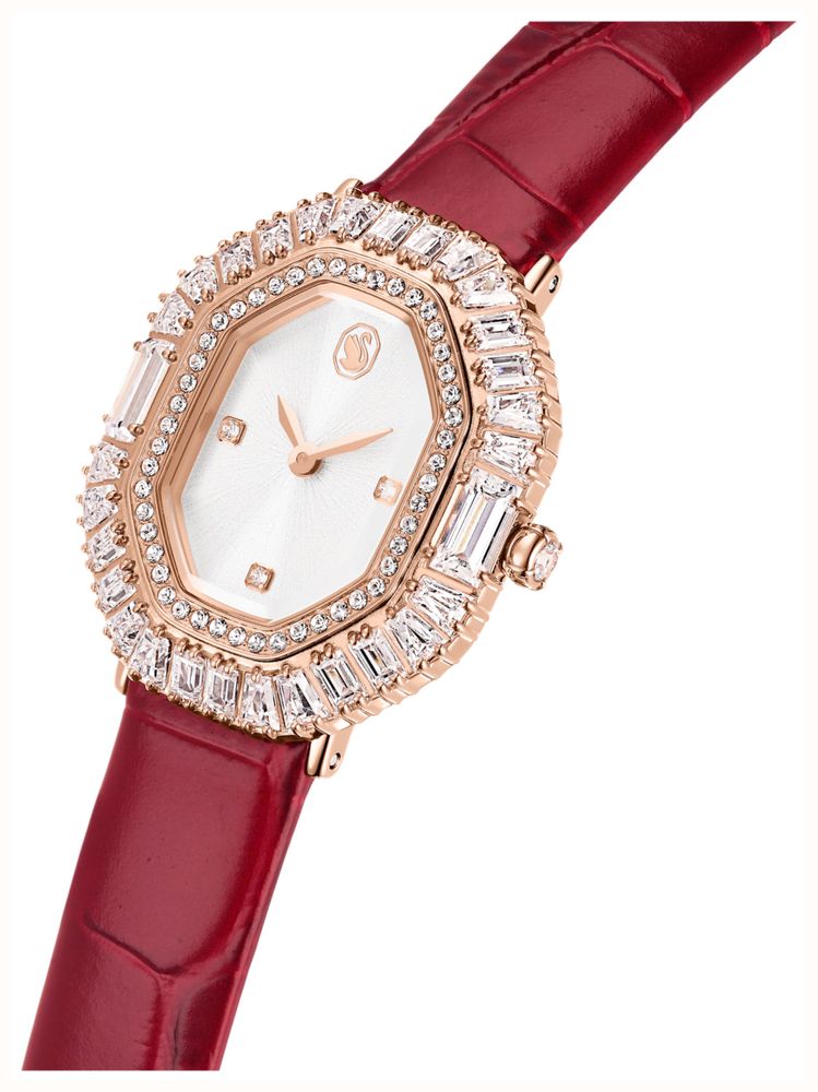 Swarovski Matrix octagon watch Leather strap, Rose gold tone, Rose gold-tone finish Watch 5746375 - alternate view 4