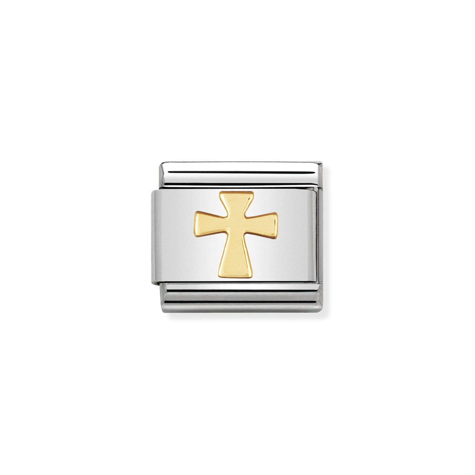 Nomination 030105/01 Classic Cross 18ct Gold & Steel Charm Jewellery