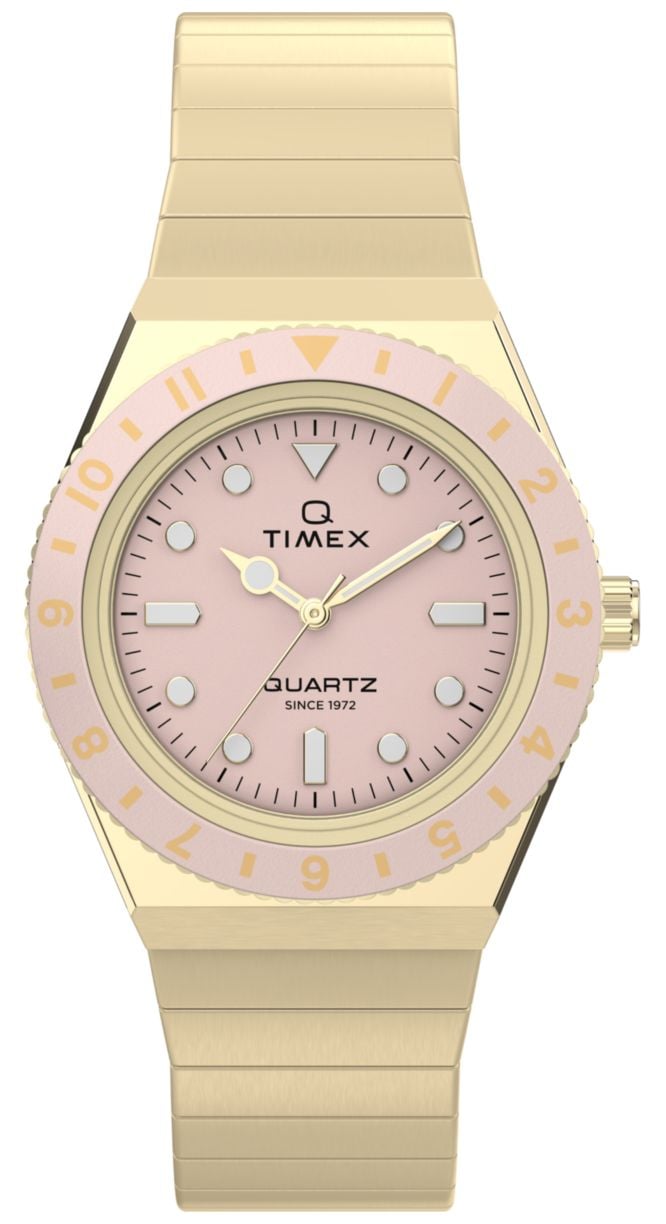 Timex TW2Y57400 Q Timex Mini (30mm) Pastel Pink Dial / Gold Watch