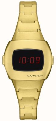 Hamilton American Classic PSR 74 Digital Quartz (31mm) Black Dial / Gold PVD Stainless Steel Bracelet H52314130