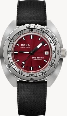 DOXA SUB 300 Ti5 Redcoral (42.5mm) Red Sunray Dial / Black Dive Flex Rubber Strap Watch 823.50.161.20